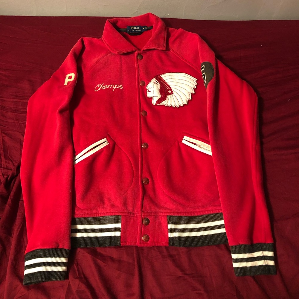 Polo Ralph Lauren Indian head red varsity jacket